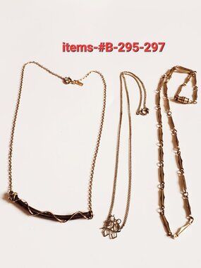 3 Gold Chain Necklaces, items # B-295-297,. wt. 13 grams.